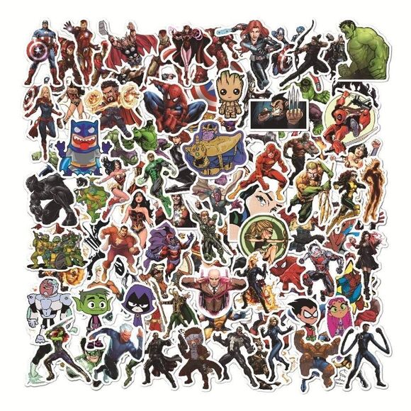 LOT of 100 Vinyl Marvel Stickers - Picture 8 of 8